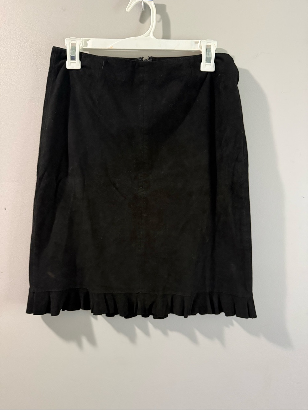 Black A-Line Ruffle-Hem Skirt